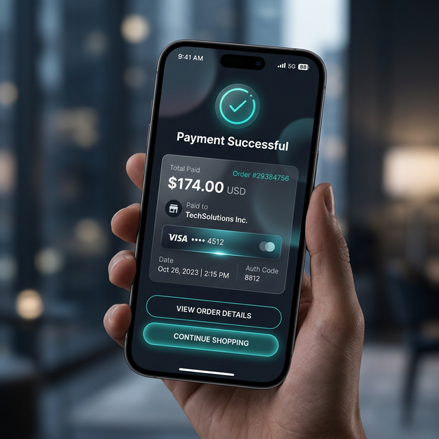 Figure 4.0: High-fidelity headless checkout UI with embedded Stripe Elements.